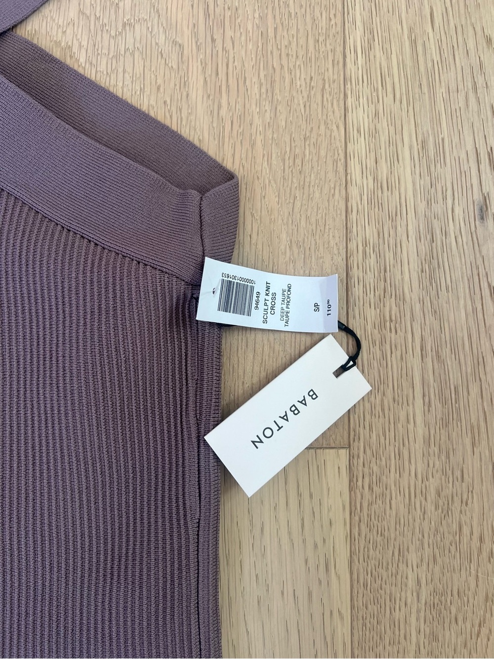 Babaton Mauve Ribbed Cross-Strap Mini Dress - Picture 3 of 3